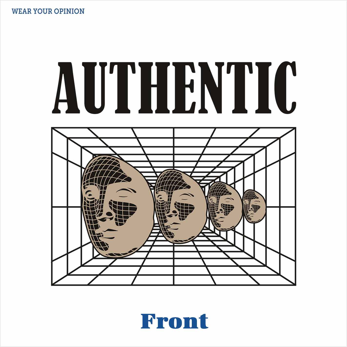 Album cover with geometric design and text 'Authentic' on a white background by WYO