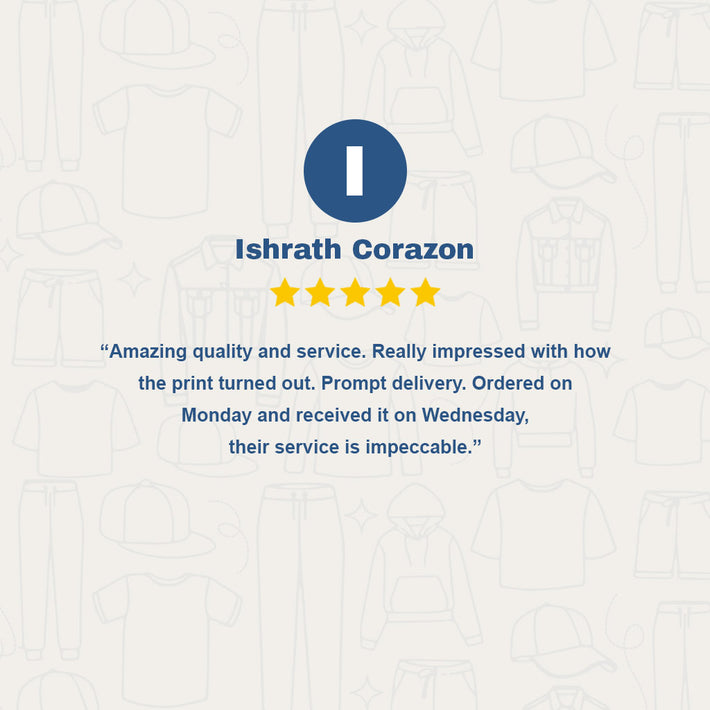WYO Five-star review from Ishrath Corazon with a blue star icon on a white background