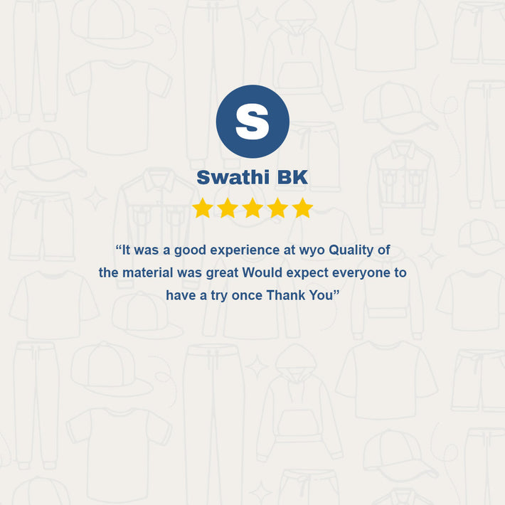 WYO Five-star review from Swathi BK with a white background and blue logo.