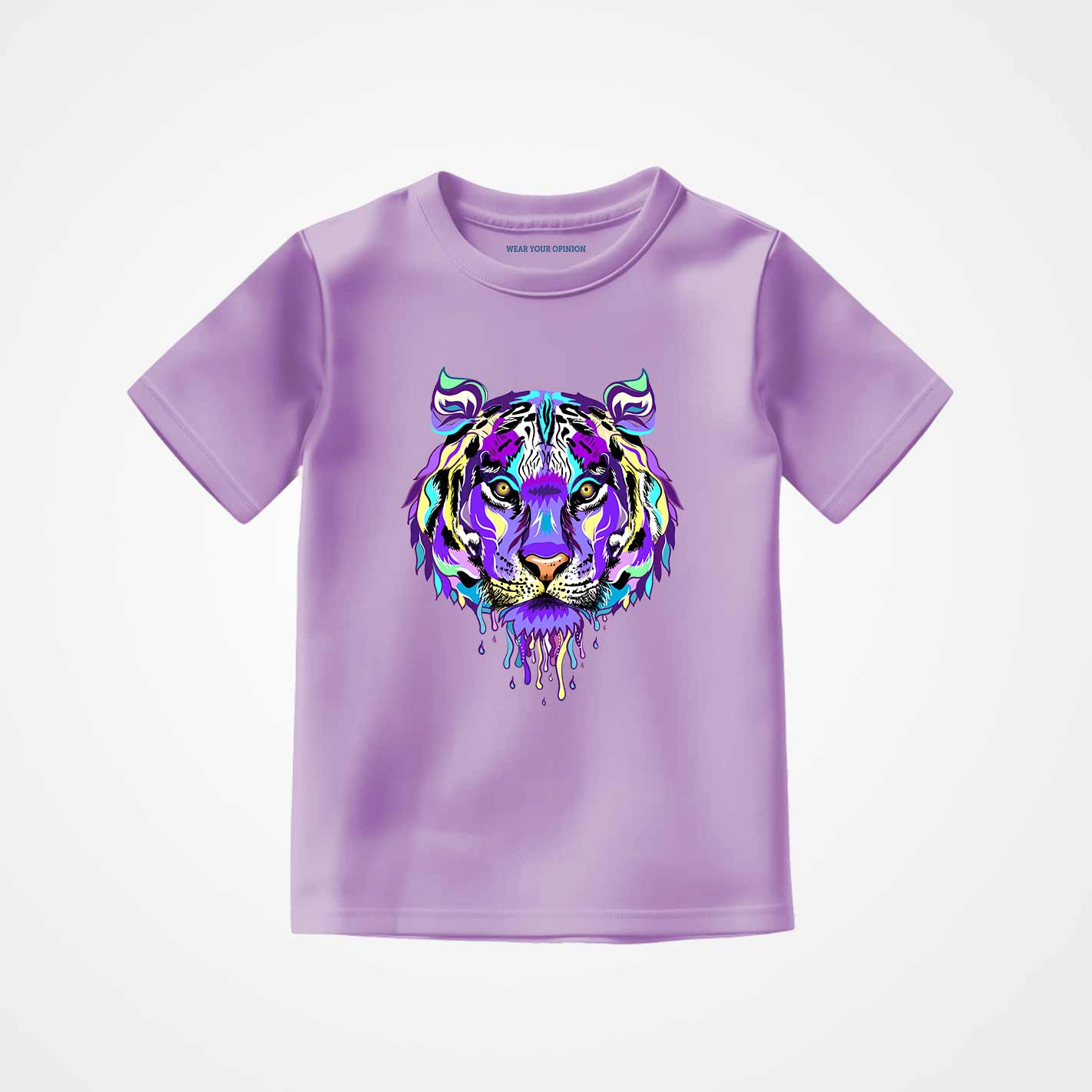 Abstract Multicolor Tiger Sr KIds T-Shirt