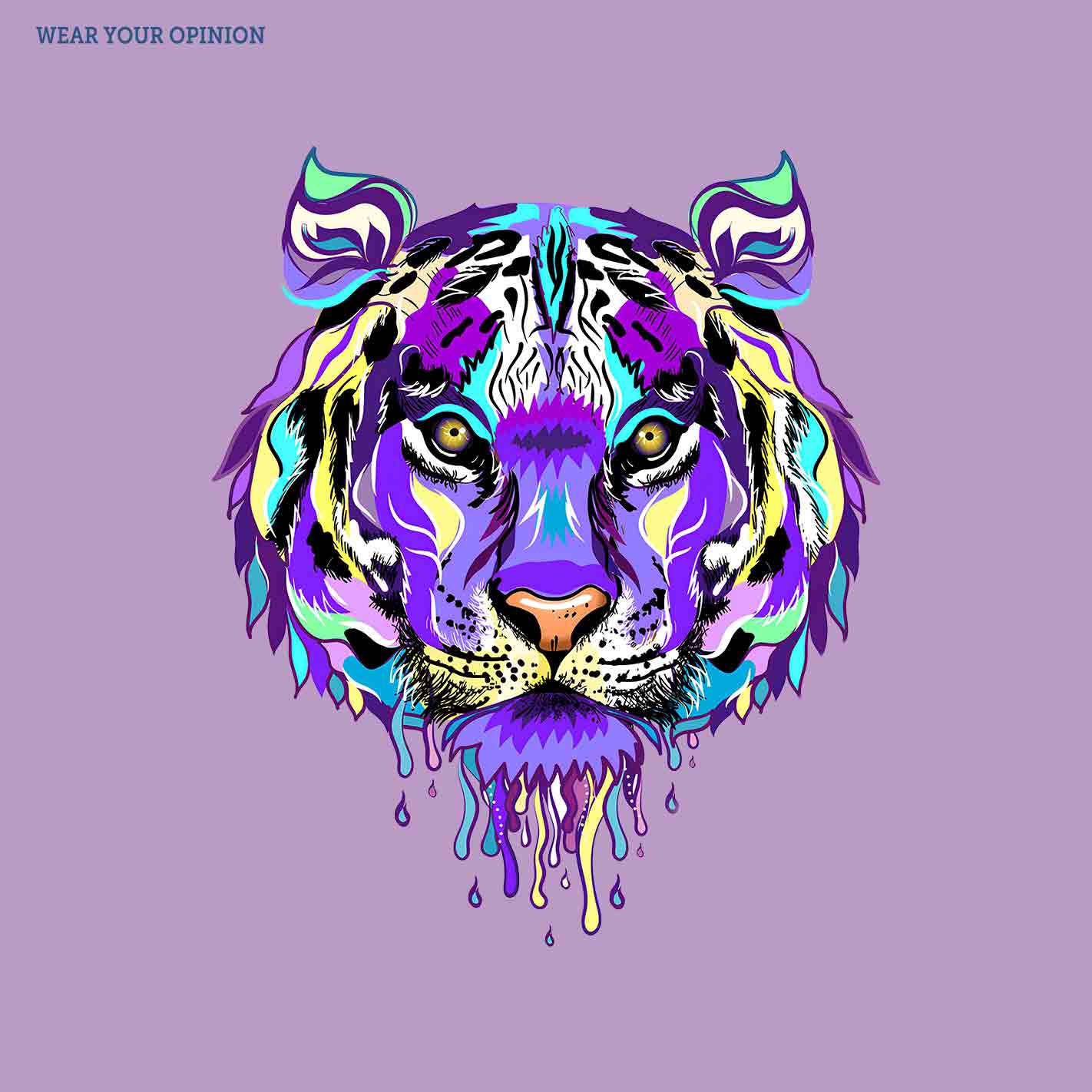 Abstract Multicolor Tiger Sr KIds T-Shirt