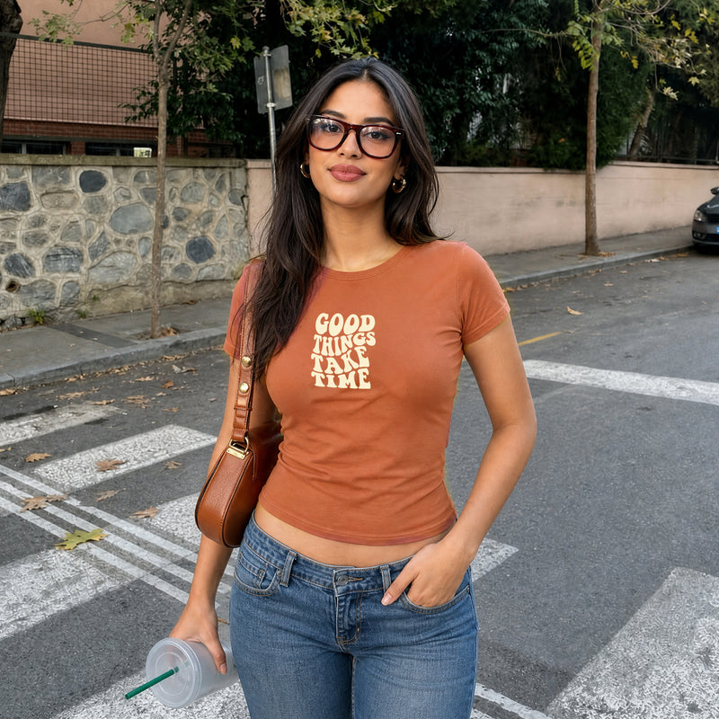 Good Things Take Time Fitted T-Shirt