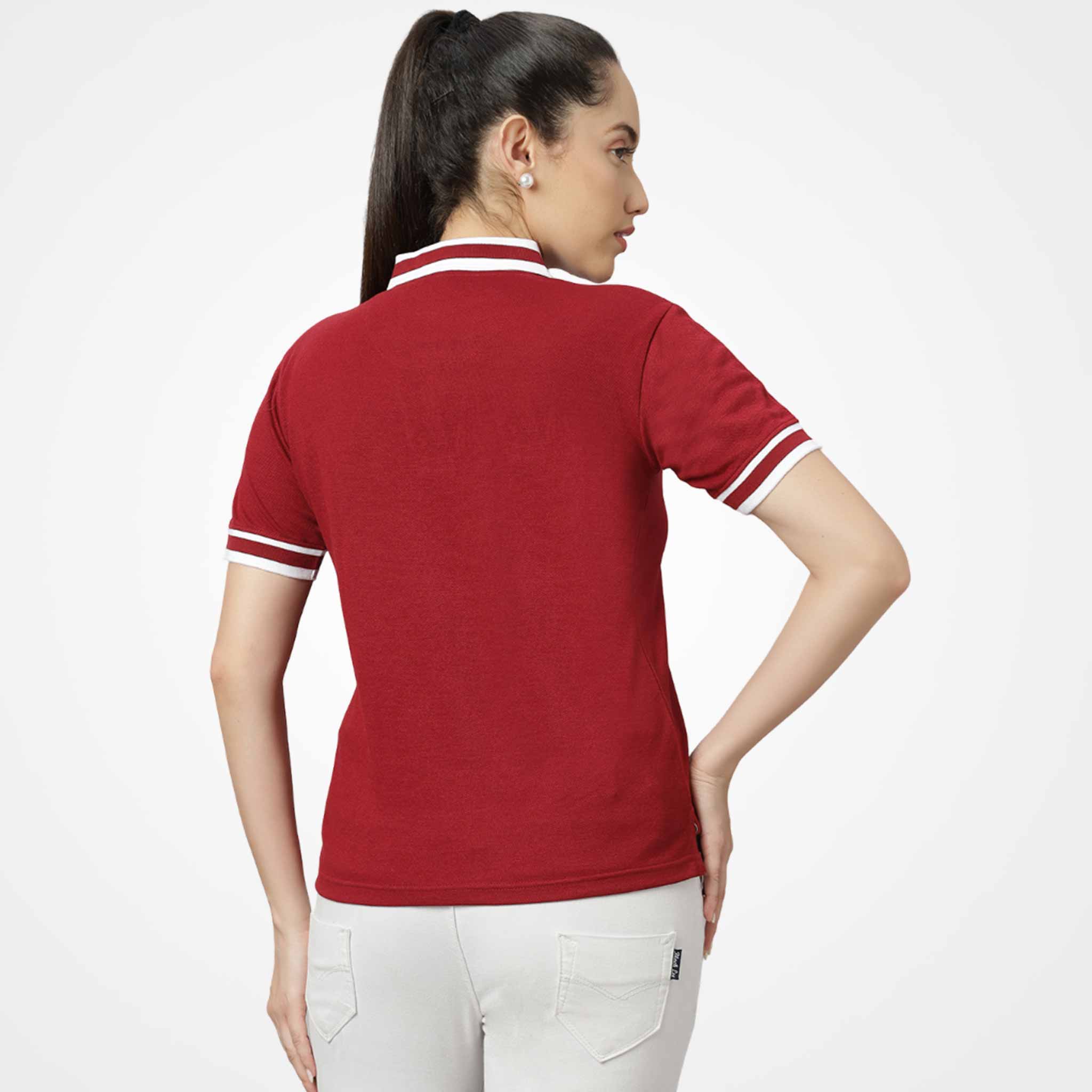 V Striped Collar Polo