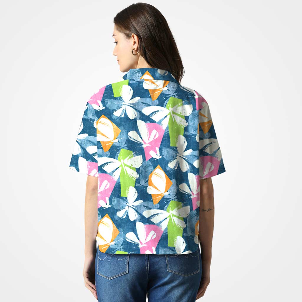 Multicolor Butterfly Women Shirt