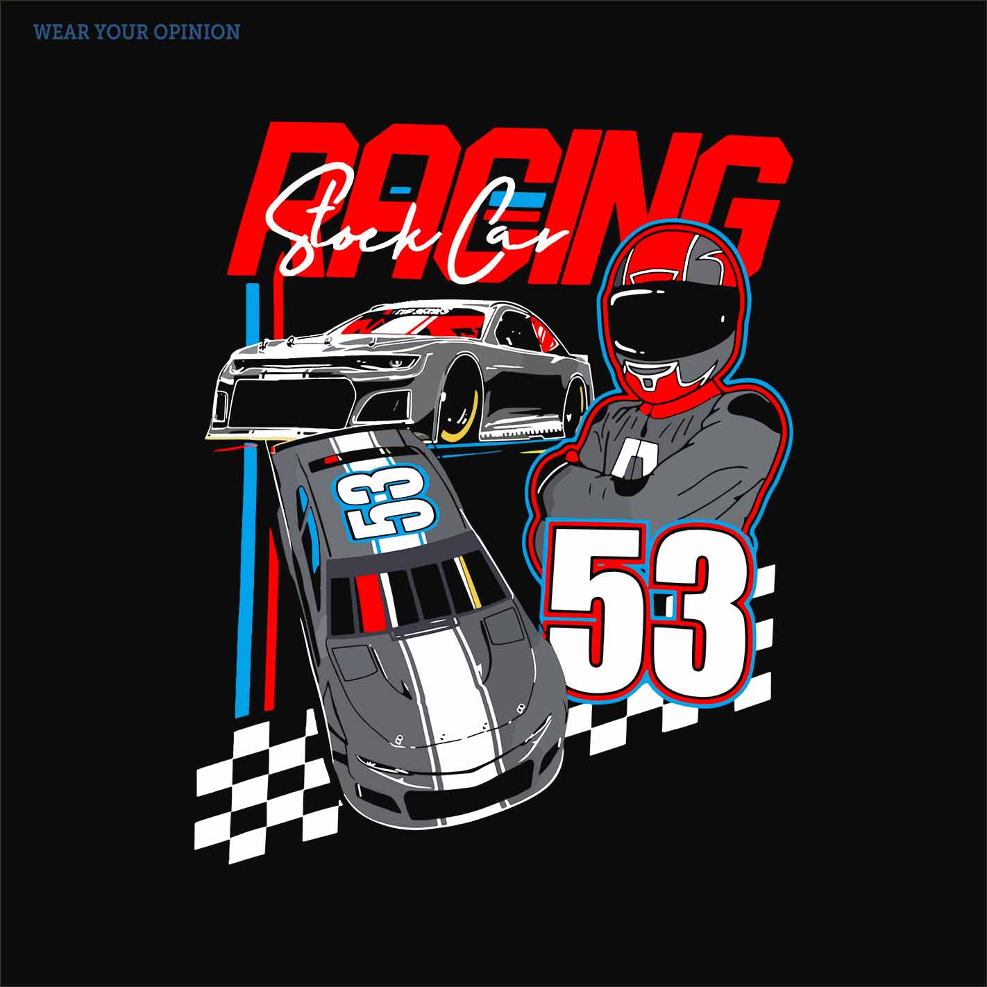 Racing Stock Car Kids T-Shirt