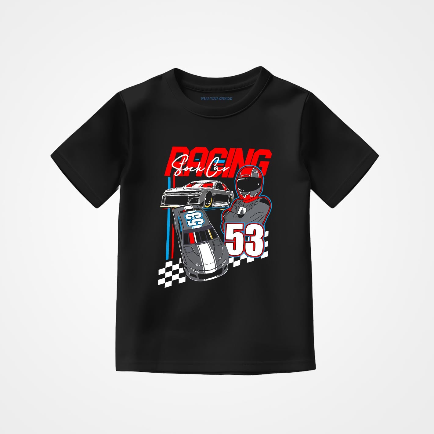 Racing Stock Car Kids T-Shirt