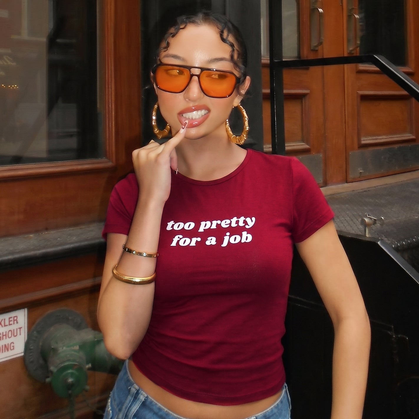 Too Pretty for a Job Fitted T-Shirt