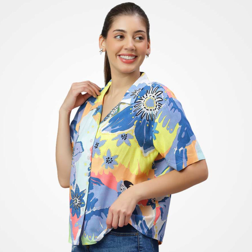 Tropical Print Women Shirt