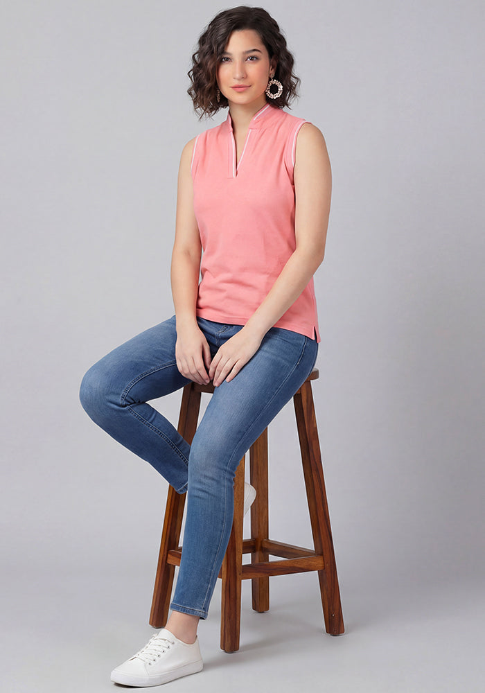 Women V Placket SL Polo