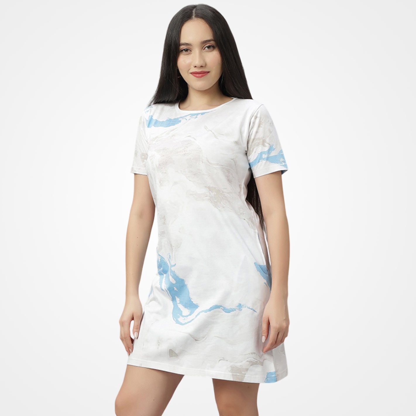 Waves Doodle T-Shirt Dress